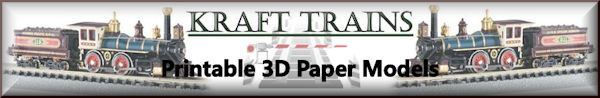 3D Printable Paper Models for your model railroading experience. Download for free by www.krafttrains.com.  Drawn and created by KraftTrains.com 3D. printable models for your model train sets. KraftTrains.com make 3D printable models for N Scale, HO Scale & O Scale model railroads. So download the free PDF file and get your 3D printable model today at www.krafttrains.com.