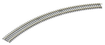 ST-231 Double Curve, 3rd Radius. Item # ST-231. PECO SETRACK OO/HO CODE 100. DOUBLE CURVE, 3RD RADIUS. PECO Setrack 00 Gauge Code 100 - Unit trackage System. The high quality rigid unit trackage system suitable for all popular brands of 00 gauge model trains. Being fully compatible with the Code 100 PECO Streamline range, it need never be discarded as your layout develops.The solid nickel silver rails are integrally moulded into the sleeper bases for maximum realism and strength. Turnouts are fitted with an over-centre spring for immediate use, no extra levers necessary.
Technical Specification:
Frog Angle: 45 Degrees
Radius: 505mm.