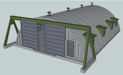 Download the .stl file and 3D Print your own Quonset Hut with Barn Doors HO scale model for your model train set.