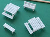 Download the .stl file and 3D Print your own Park Bench Set HO scale model for your model train set.