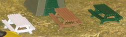 Download the .stl file and 3D Print your own Picnic Table HO scale model for your model train set.