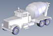 Download the .stl file and 3D Print your own Cement Truck HO scale model for your model train set.