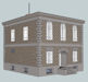 Download the .stl file and 3D Print your own Police Station HO scale model for your model train set.