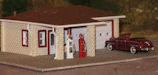 Download the .stl file and 3D Print your own Vintage Gas Station HO scale model for your model train set.