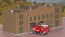 Download the .stl file and 3D Print your own Fire Station HO scale model for your model train set.