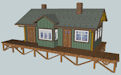 Download the .stl file and 3D Print your own Western Train Station HO scale model for your model train set.