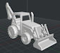 Download the .stl file and 3D Print your own Back Ho Loader HO scale model for your model train set.