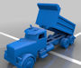 Download the .stl file and 3D Print your own Dump Truck Bed up HO scale model for your model train set.