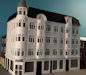 Download the .stl file and 3D Print your own Town House #1 HO scale model for your model train set.