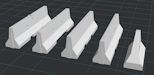 Download the .stl file and 3D Print your own Jersey Barriers HO scale model for your model train set.