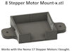 Download the .stl file and 3D Print your own Stepper Motor Mount HO scale model for your model train set.