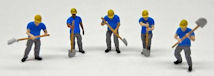 Download the .stl file and 3D Print your own Construction Workers with Shovels N scale model for your model train set.