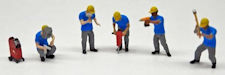 Download the .stl file and 3D Print your own Construction Workers with Tools N scale model for your model train set.