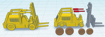 Download the .stl file and 3D Print your own Forklift N scale model for your model train set.