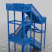 Download the .stl file and 3D Print your own Iron Staircase N scale model for your model train set.