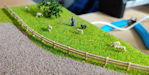 Download the .stl file and 3D Print your own Pasture Fence N scale model for your model train set.