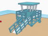 Download the .stl file and 3D Print your own Lifeguard Shack N scale model for your model train set.
