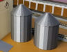 Download the .stl file and 3D Print your own Grain Silos N scale model for your model train set from www.krafttrains.com.