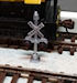 Download the .stl file and 3D Print your own Railroad Crossing N scale model for your model train set. 