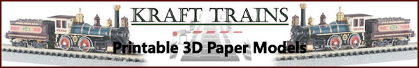 Making your own free 3D printable paper model buildings & structures for your model Railroading. Making model train buildings & structures for N scale, HO scale, O scale in PDF files. Designing model train buildings in a PDF files by krafttrains.com.