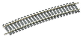 ST-238 Special Curve Item # ST-238.
PECO SETRACK OO/HO CODE 100
SPECIAL CURVE
PECO Setrack 00 Gauge Code 100 - Unit trackage System
The high quality rigid unit trackage system suitable for all popular brands of 00 gauge model trains.
Being fully compatible with the Code 100 PECO Streamline range, it need never be discarded as your layout develops.
The solid nickel silver rails are integrally moulded into the sleeper bases for maximum realism and strength. Turnouts are fitted with an over-centre spring for immediate use, no extra levers necessary. This curve matches the ST-247 Y Turnout.

Technical Specification:
Frog Angle: 11.25 Degrees
Radius: 429.8mm.