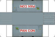 View the pitcher and see your free 3D N scale 20ft Shipping containers PDF File for you N scale model train set. Gust download the free 3D printable 20ft Shipping container PDF File, print out the 20ft Shipping containers and fold. Then place your very own 20ft Shipping container on you N scale model train set layout.