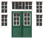 Make your own printable N scale model train set green double doors with windows for your N scale model railroading train set experience. Download your free model train set green double doors with windows for your N scale model train set. 