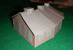 Building your own Free Printable N Scale 3 Bay Model Train Set Roundhouse for your model railroad. Free printable train set structures N Scale 3 Bay Mode Roundhouse. Print your own N Scale 3 Bay Model Train Set Roundhouse with a free PDF file download molding enjoyment.