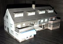 Learn all about www.krafttrains.com  and get your free 3D printable paper model PDF File. Just download the free 3D Printable Small Shops & Apartments model. Print out the 3D Printable paper Small Shops & Apartments model, cutout, and fold your model. Then put your model together, and there you have it. Your very own 3D Printable Model Small Shops & Apartments N scale model for your model train set or display.