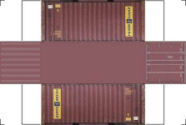 View the pitcher your free 3D O scale 20ft Shipping containers PDF File for you O scale model train set. Gust download the free 3D printable 20ft Shipping container PDF File, print out the 20ft Shipping containers and fold. Then place your very own 20ft Shipping container on you O scale model train set layout.