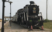 Since 1971, locomotive 5107 has been at the head of Kapuskasing’s local history museum, the Ron Morel Memorial Museum. The 5107, the two coaches and the caboose, were all brought to Kapuskasing through the efforts of the late Ron Morel, an avid railroader who wanted the town to have a permanent museum and tourist attraction.